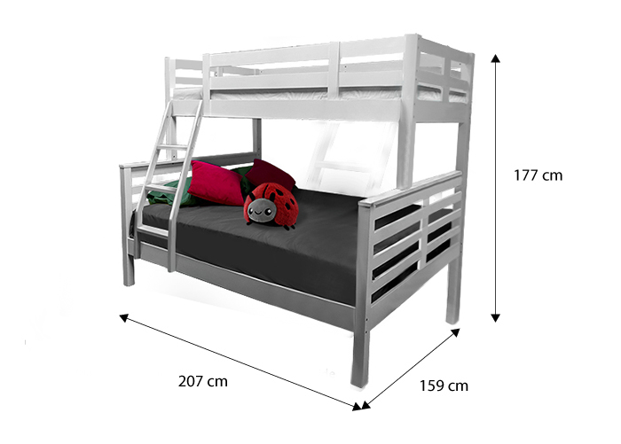 Umbreous Super Single over Queen Bunk Bed with Pull Out Single Raising Bed